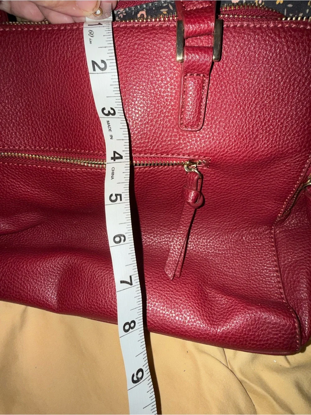 Urban Expressions Burgundy Pebbled Leather Satchel